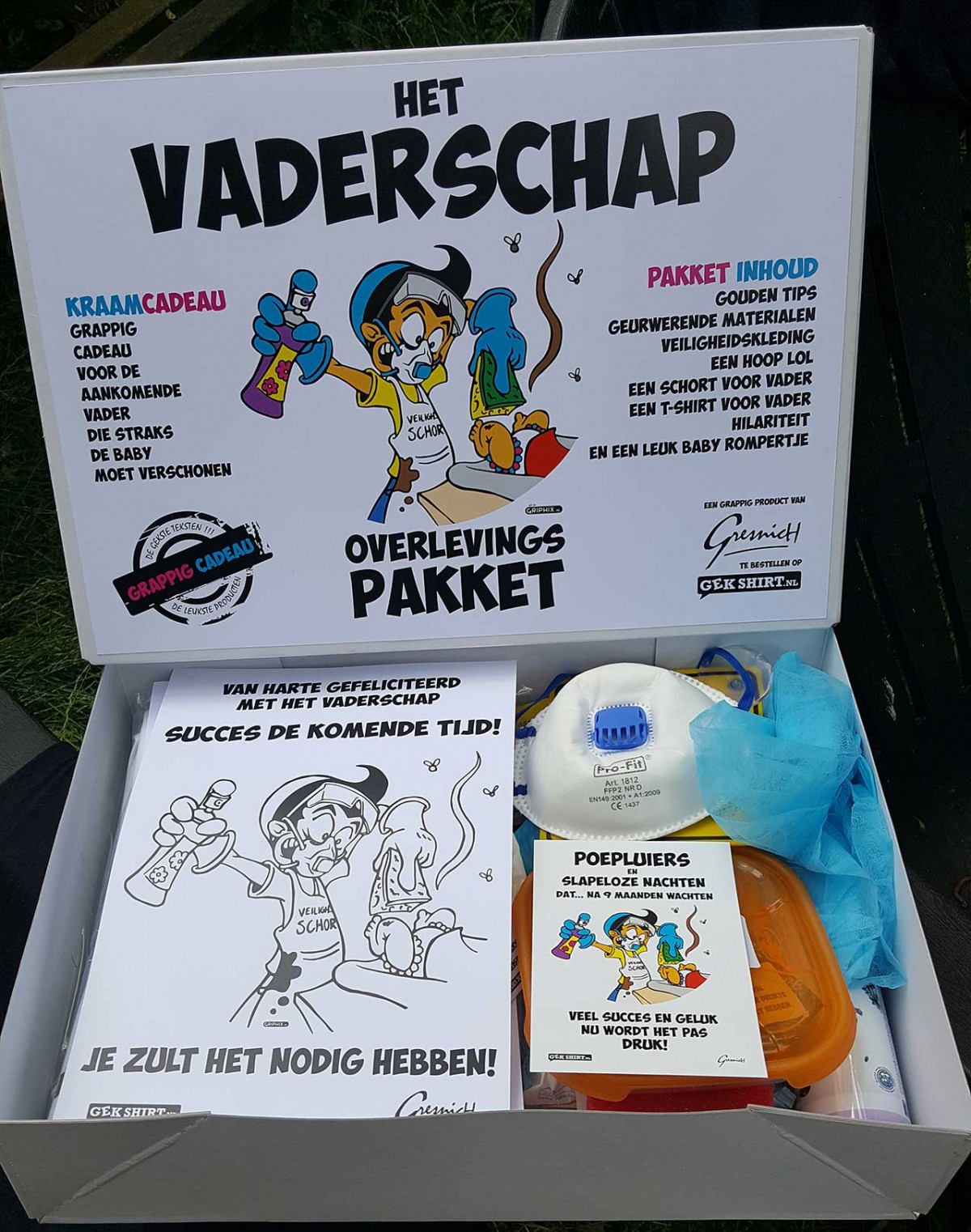 Kraamcadeau vader Vaderschap overlevingspakket Gekshirt - Leuke gekke