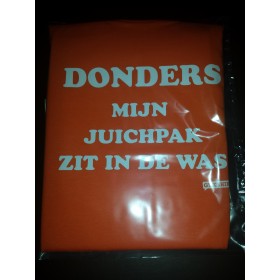 Donders mijn juichpak zit in de was.