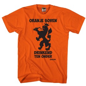 Oranje boven drinkend ten onder Oranje shirt