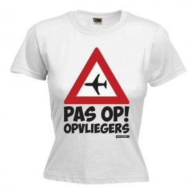 Pas op opvliegers 50 jaar dames shirt