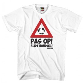 Pas op rijdt rondjes Leuk shirt