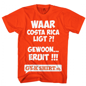 Waar Costa Rica ligt?! Gewoon eruit! Een van onze leuke wk shirts